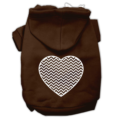 Pet Hoodie Screen Printed, "Chevron Heart"