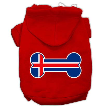 Pet Hoodie "Bone Shaped Iceland Flag"
