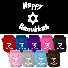 Hanukkah Pet Hoodie Screen Printed, "Happy Hanukkah"