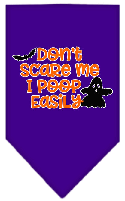 Halloween Pet and Dog Bandana, "Don't Scare Me, I Poop Easily"