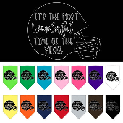 Pet and Dog Bandana Screen Printed, "It's The Most Wonderful Time Of The Year (Football)"