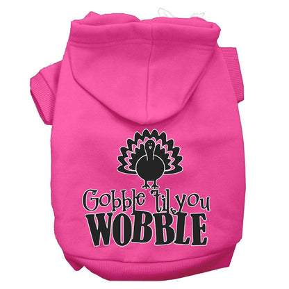 Thanksgiving Pet, Dog and Cat Hoodie, "Gobble 'Til You Wobble"