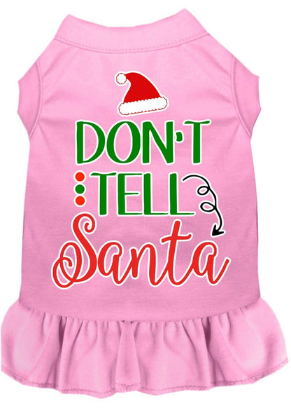 Christmas Pet Dress Screen Printed, "Don't Tell Santa"