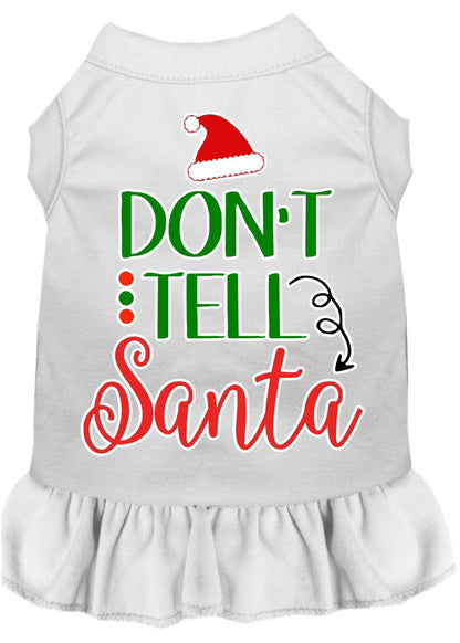 Christmas Pet Dress Screen Printed, "Don't Tell Santa"