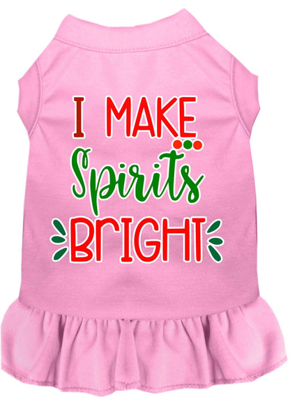 Christmas Pet Dress Screen Printed, "I Make Spirits Bright"