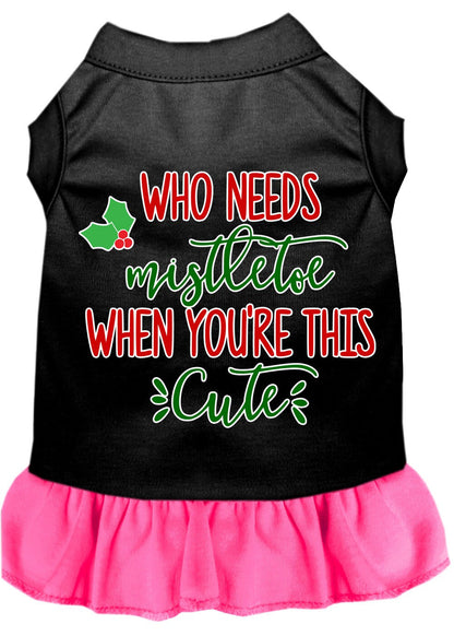 Christmas Pet Dress Screen Printed, "Who Needs Mistletoe"