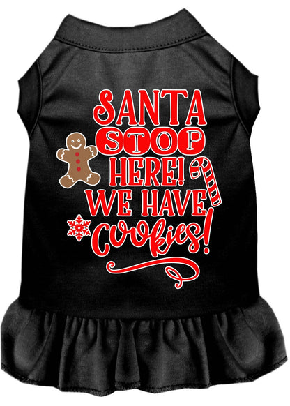 Christmas Pet Dress Screen Printed, "Santa Stop Here, We Have Cookies"