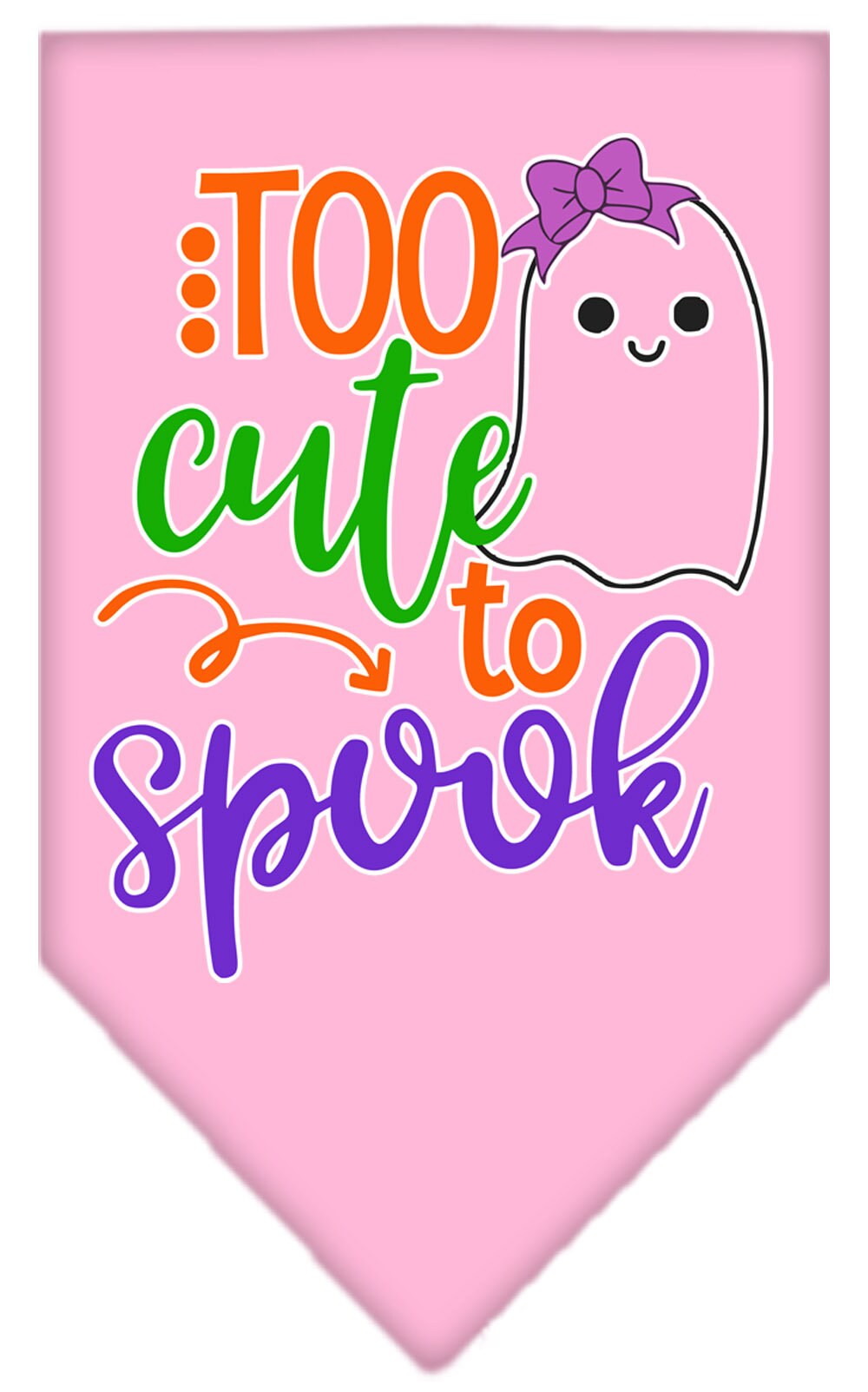 Halloween Pet and Dog Bandana, "Too Cute To Spook - Girly Ghost"
