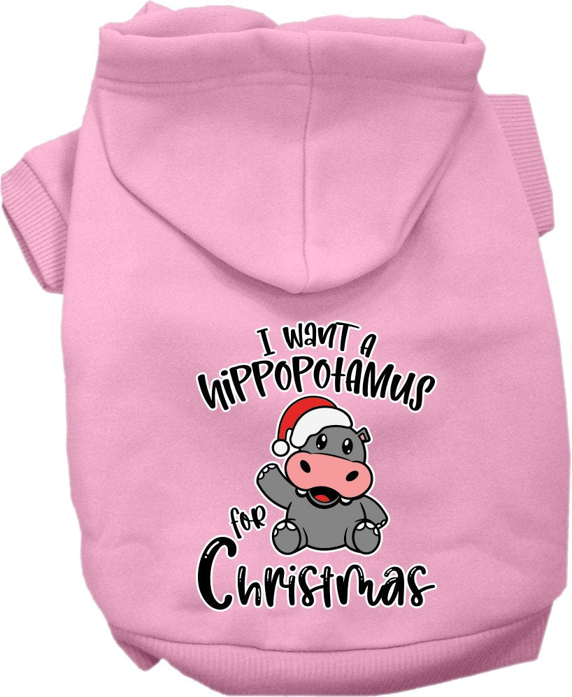 Christmas Pet Hoodie "I Want A Hippopotamus For Christmas"