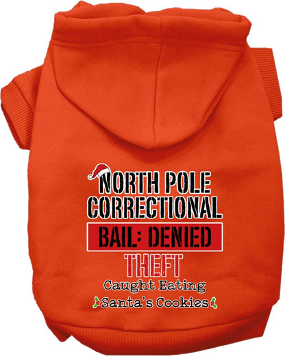 Christmas Pet Hoodie Screen Printed, "North Pole Correctional"