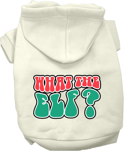 Christmas Pet Hoodie Screen Printed, "What The Elf"