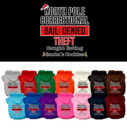 Christmas Pet Hoodie Screen Printed, "North Pole Correctional"