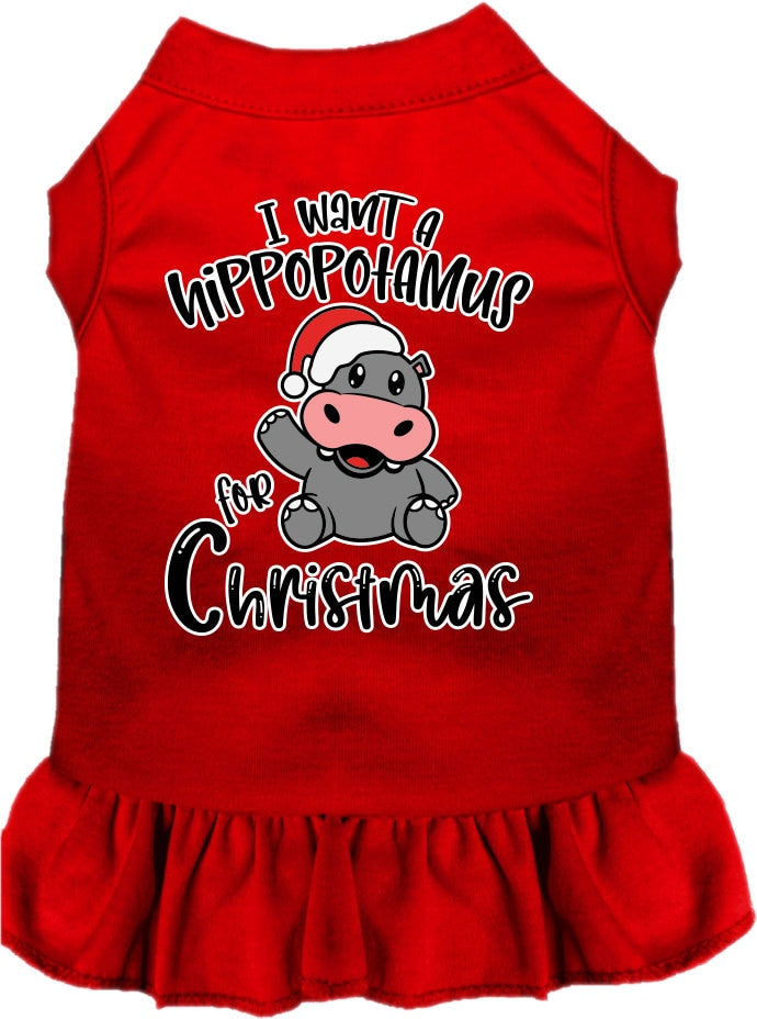 Christmas Pet Dress "I Want A Hippopotamus For Christmas"