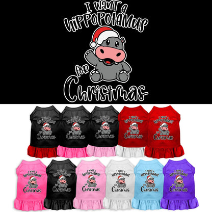 Christmas Pet Dress "I Want A Hippopotamus For Christmas"