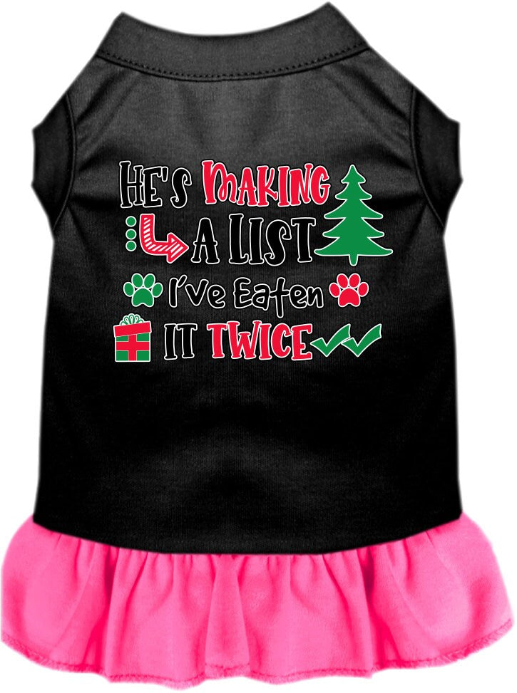 Christmas Pet Dress "He's Making A List, I've Eaten It Twice"