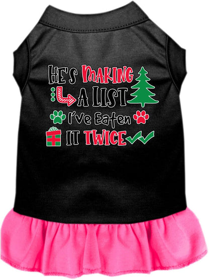 Christmas Pet Dress "He's Making A List, I've Eaten It Twice"