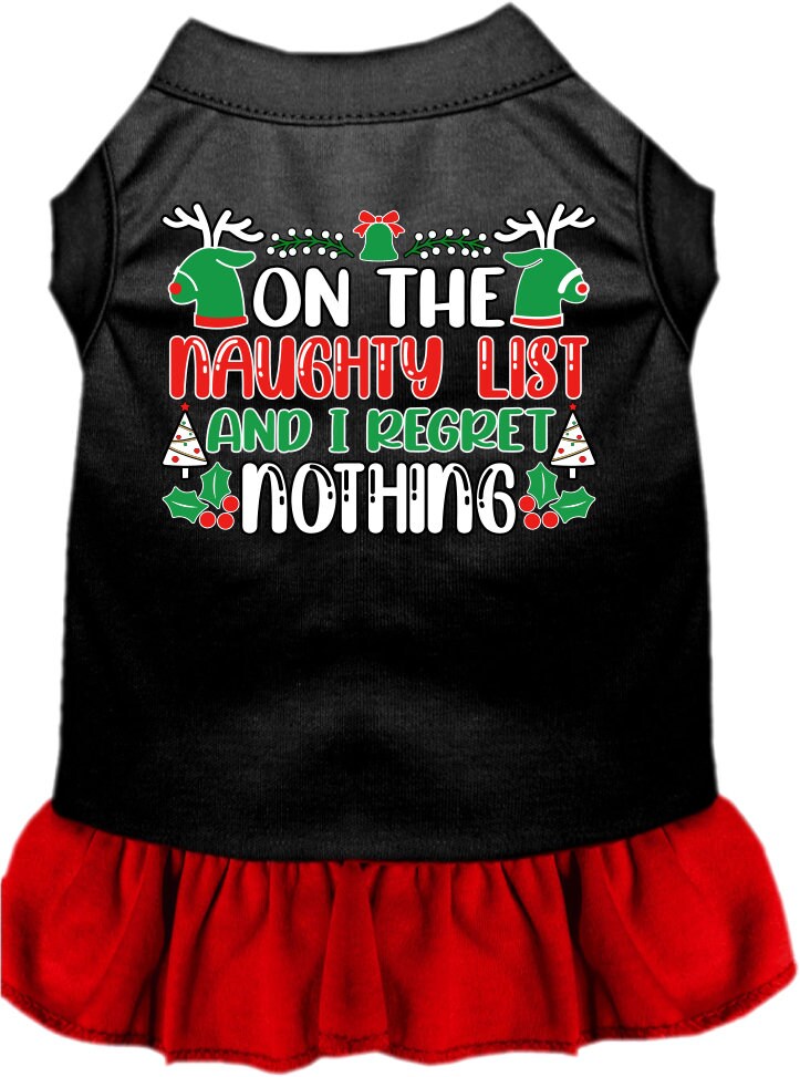 Christmas Pet Dress "On The Naughty List And I Regret Nothing"