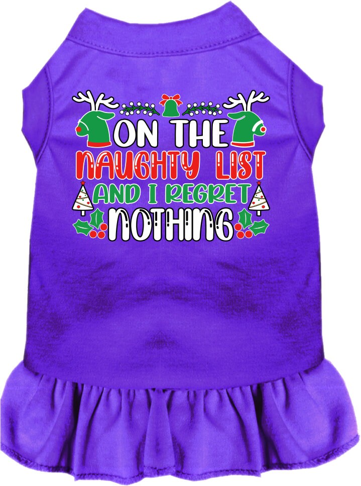 Christmas Pet Dress "On The Naughty List And I Regret Nothing"