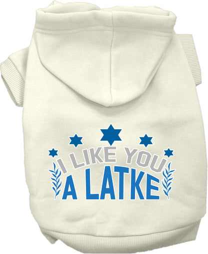 Hanukkah Pet Hoodie "I Like You A Latke"