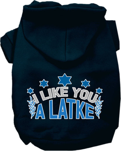 Hanukkah Pet Hoodie "I Like You A Latke"
