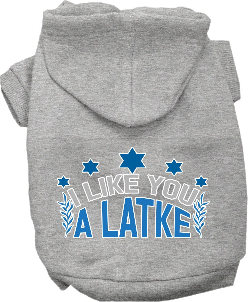 Hanukkah Pet Hoodie "I Like You A Latke"