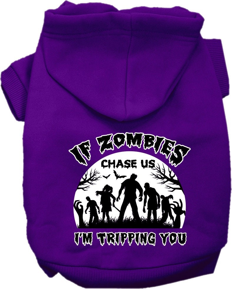 Halloween Pet Hoodie "If Zombies Chase Us, I'm Tripping You"