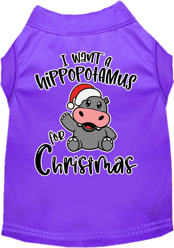 Christmas Pet Dog & Cat Shirt, "I Want A Hippopotamus For Christmas"
