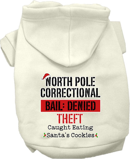 Christmas Pet Hoodie Screen Printed, "North Pole Correctional"