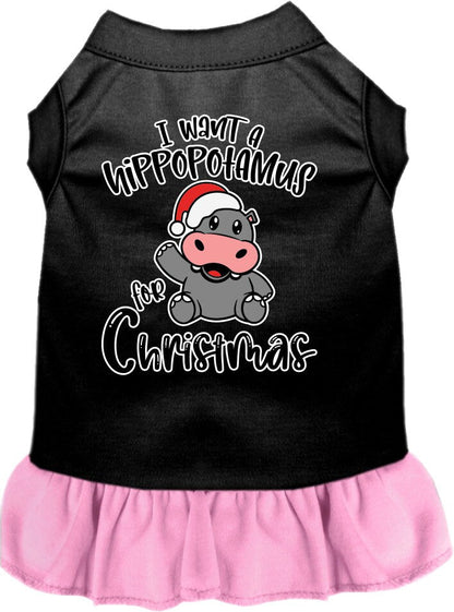 Christmas Pet Dress "I Want A Hippopotamus For Christmas"