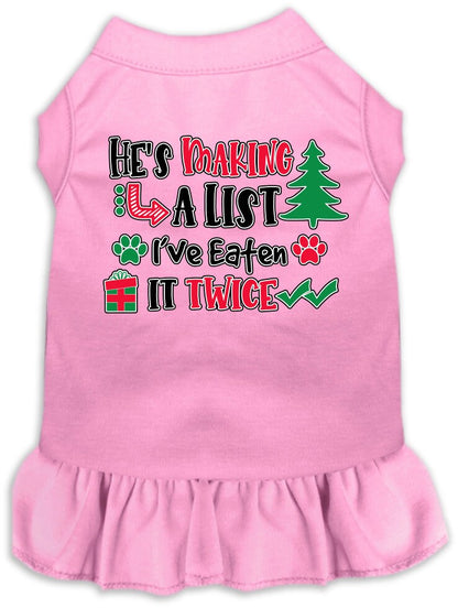 Christmas Pet Dress "He's Making A List, I've Eaten It Twice"