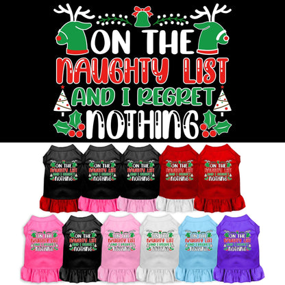 Christmas Pet Dress "On The Naughty List And I Regret Nothing"