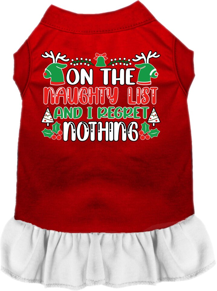 Christmas Pet Dress "On The Naughty List And I Regret Nothing"