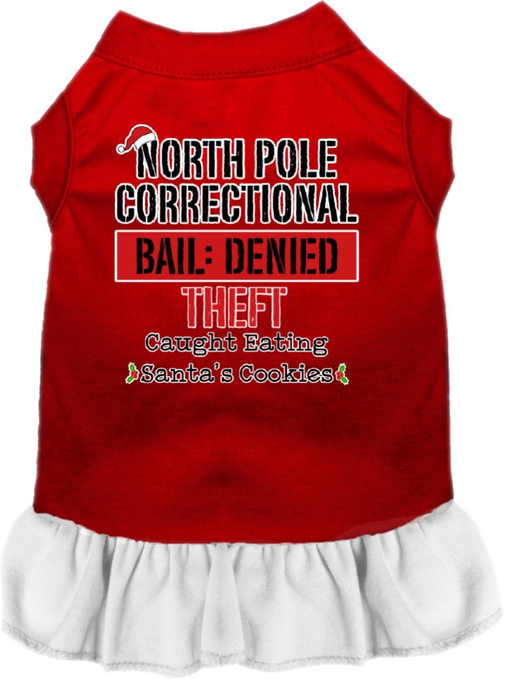 Christmas Pet Dress "North Pole Correctional"