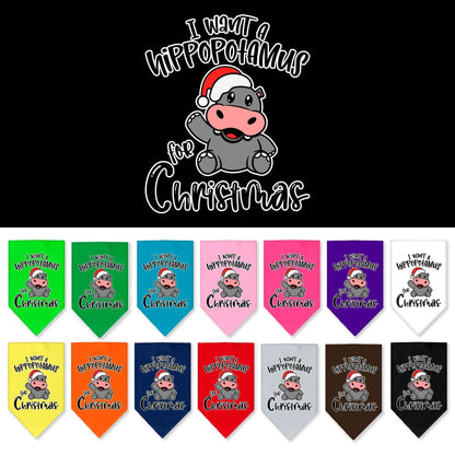 Christmas Pet and Dog Bandana, "I Want A Hippopotamus For Christmas"