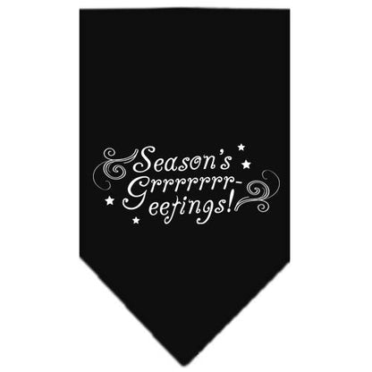Christmas Pet and Dog Bandana Screen Printed, "Season's Greetings"