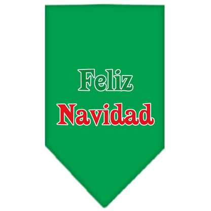 Christmas Pet and Dog Bandana Screen Printed, "Feliz Navidad"