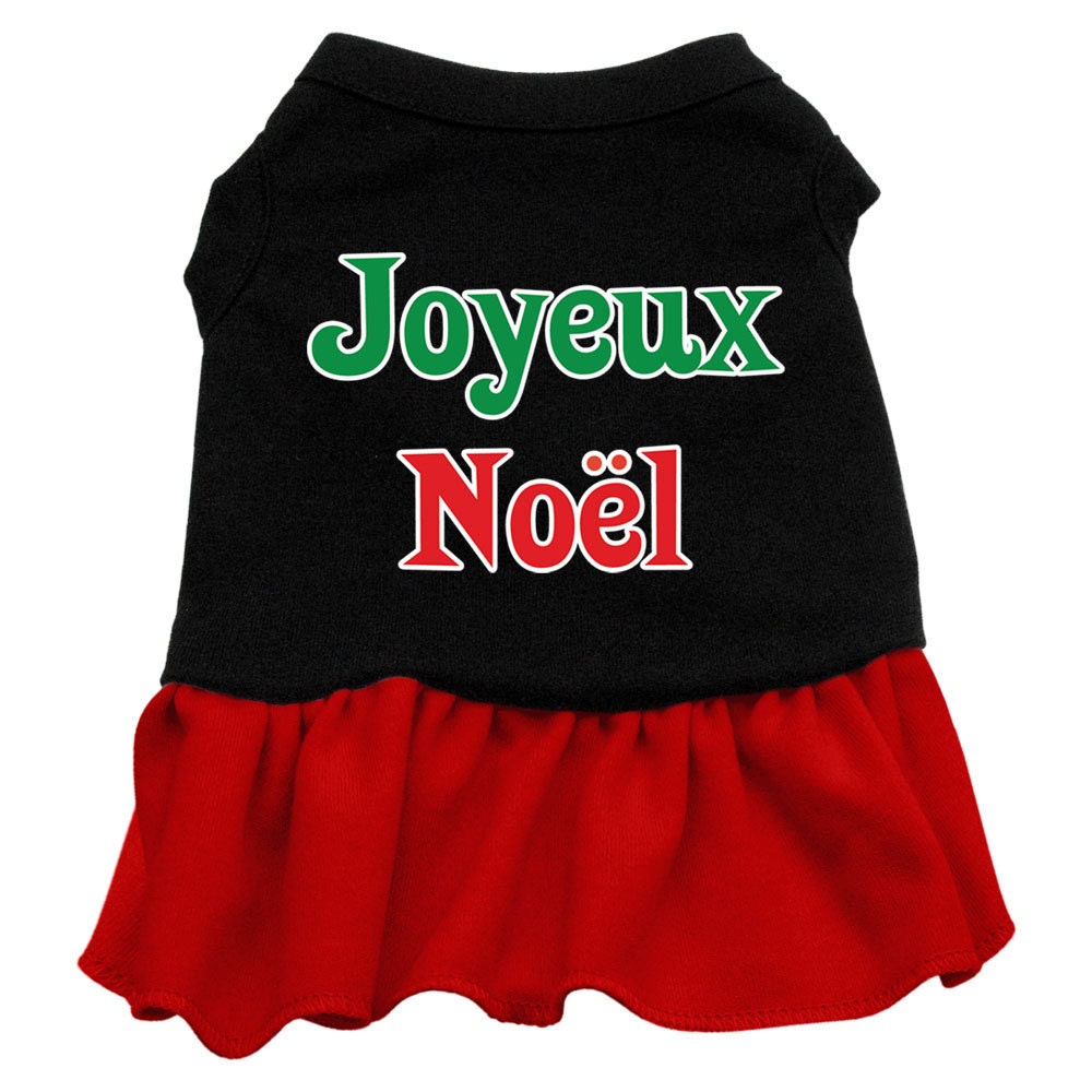 Christmas Pet Dress Screen Printed, "Joyeux Noel"