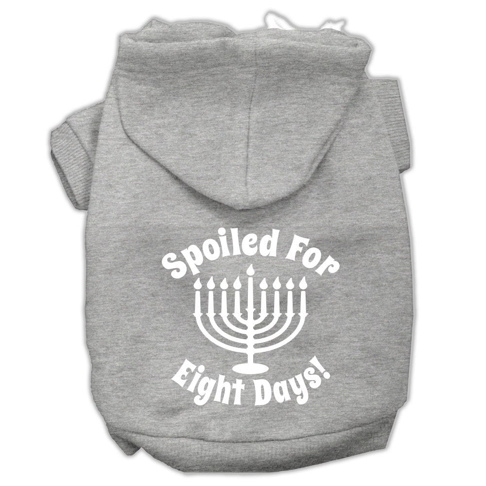 Hanukkah Pet Hoodie Screen Printed, "Spoiled For Eight Days"