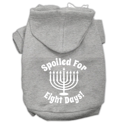 Hanukkah Pet Hoodie Screen Printed, "Spoiled For Eight Days"