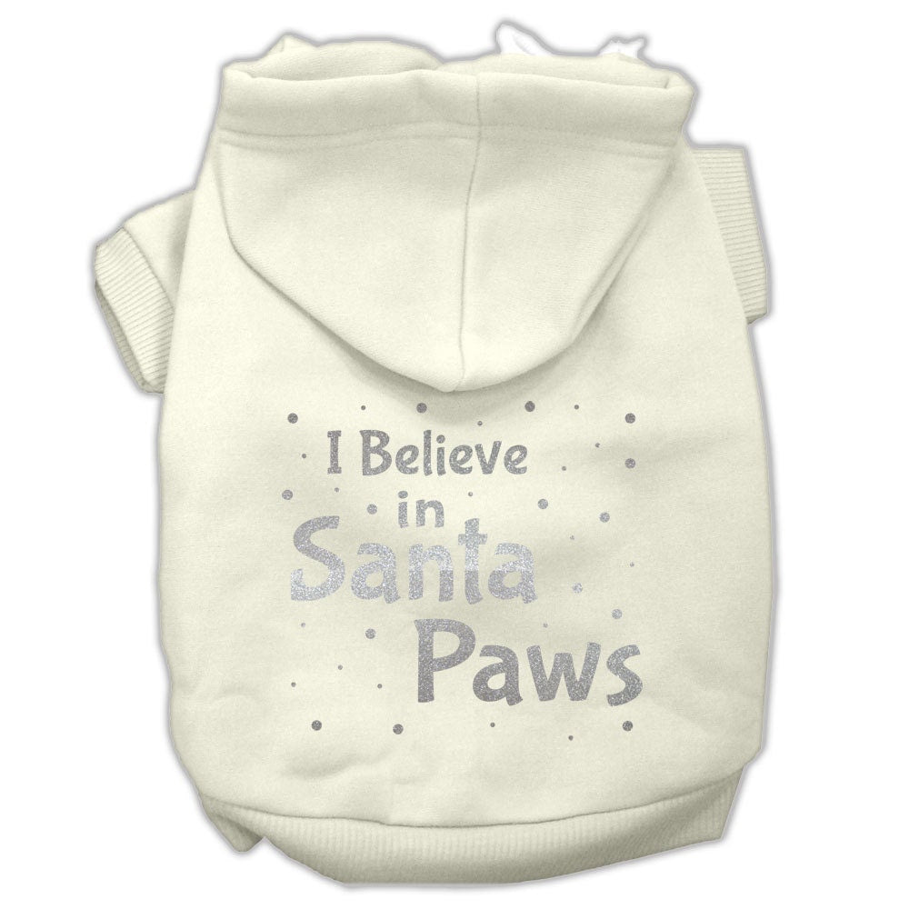 Christmas Pet Hoodie Screen Printed, "I Believe In Santa Paws"