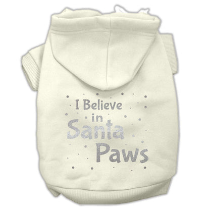 Christmas Pet Hoodie Screen Printed, "I Believe In Santa Paws"