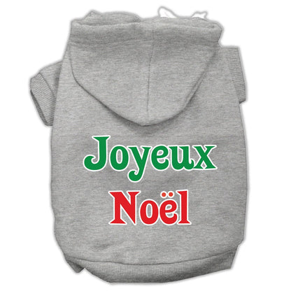 Christmas Pet Hoodie Screen Printed, "Joyeux Noel"