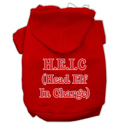 Christmas Pet Hoodie "Head Elf In Charge"