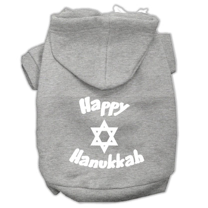 Hanukkah Pet Hoodie Screen Printed, "Happy Hanukkah"