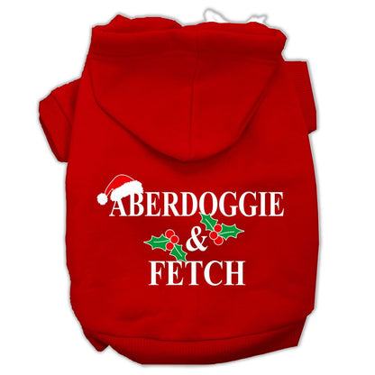 Christmas Pet Hoodie Screen Printed, "Aberdoggie & Fetch"