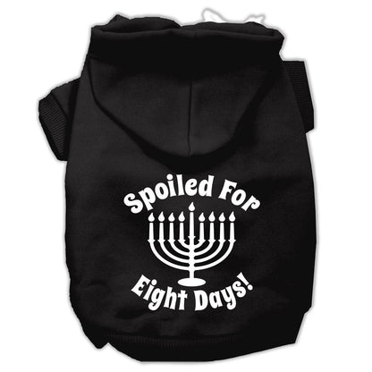 Hanukkah Pet Hoodie Screen Printed, "Spoiled For Eight Days"