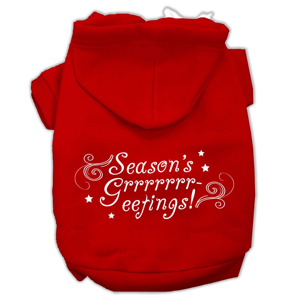 Christmas Pet Hoodie Screen Printed, "Season's Greetings"