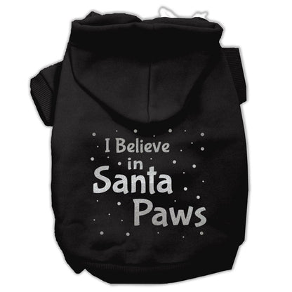 Christmas Pet Hoodie Screen Printed, "I Believe In Santa Paws"