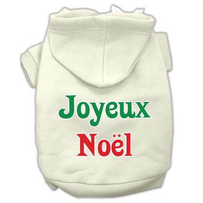 Christmas Pet Hoodie Screen Printed, "Joyeux Noel"