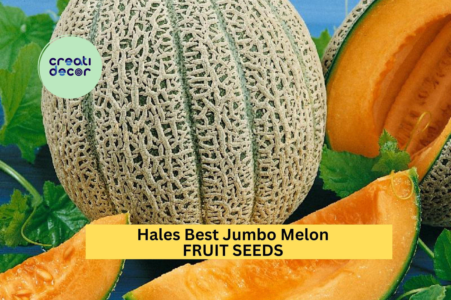 3pcs of 1g Hales Best Jumbo Melon Seeds – Heirloom Cantaloupe Variety for Summer Gardens, Containers, Outdoor Planting, Cucumis melo